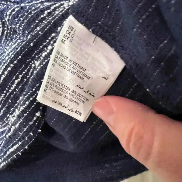 LARGE CHARTER CLUB BLUE AND WHITE TOP - Picture 3 of 5